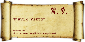Mravik Viktor névjegykártya